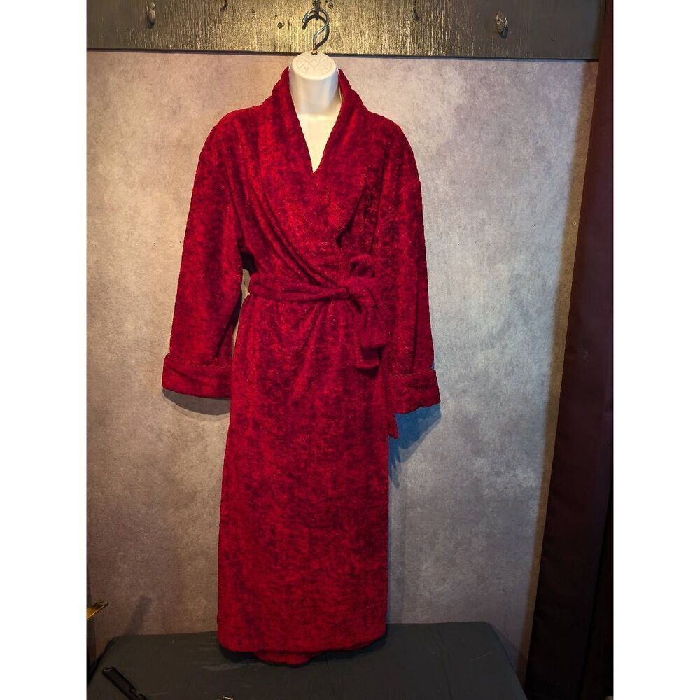 Delicates vintage thick & warm gothic vamp velvet bath robe medium +